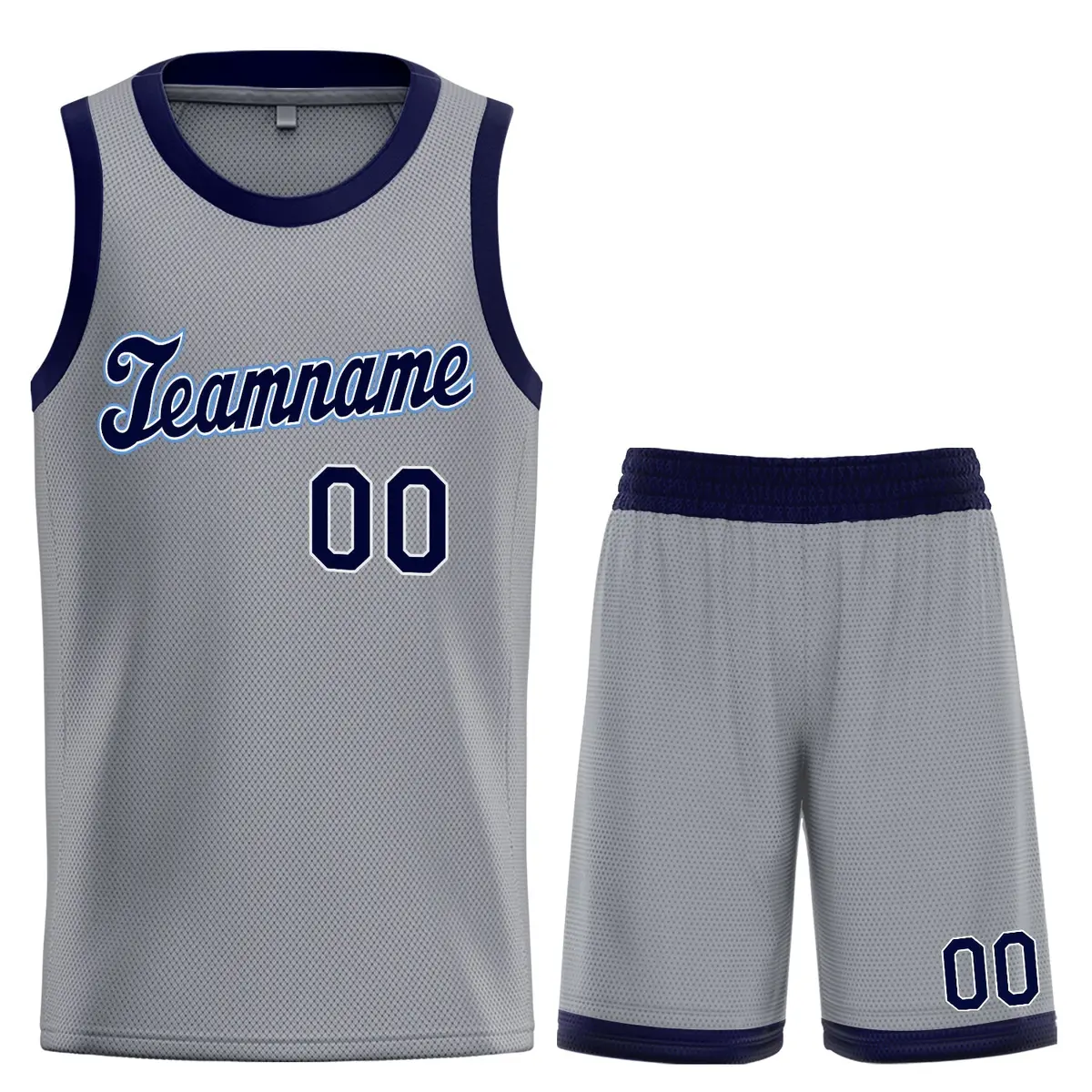 Classic Sets Basketball Jersey Gray Navy