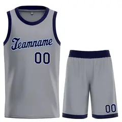 Classic Sets Basketball Jersey Gray Navy 1