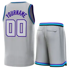 Classic Sets Basketball Jersey Gray Purple Teal-Black 3