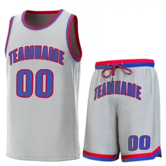 Classic Sets Basketball Jersey Gray Red-Royal 1