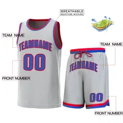 Classic Sets Basketball Jersey Gray Red-Royal 2