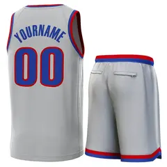 Classic Sets Basketball Jersey Gray Red-Royal 3