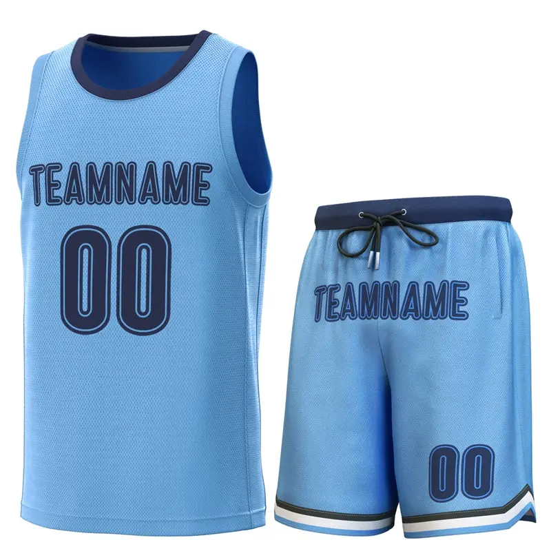 Classic Sets Basketball Jersey Light Blue Navy