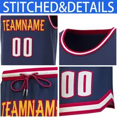 Classic Sets Basketball Jersey Navy Crimson-White 6