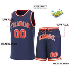 Classic Sets Basketball Jersey Navy Orange-Gray 2
