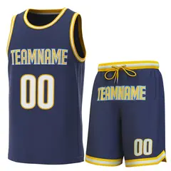 Classic Sets Basketball Jersey Navy Yellow-Yellow 1