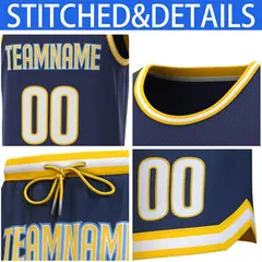 Classic Sets Basketball Jersey Navy Yellow-Yellow 6
