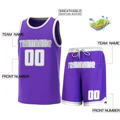 Classic Sets Basketball Jersey Purple Gray-White 2