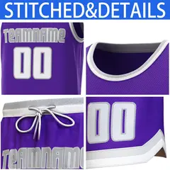 Classic Sets Basketball Jersey Purple Gray-White 6