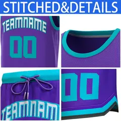 Classic Sets Basketball Jersey Purple Teal 6