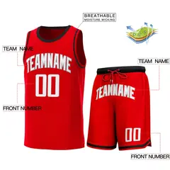 Classic Sets Basketball Jersey Red Black 2