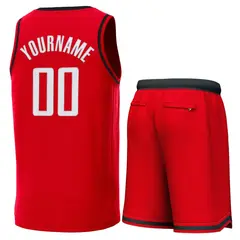 Classic Sets Basketball Jersey Red Black 3