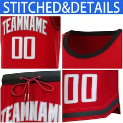 Classic Sets Basketball Jersey Red Black 6