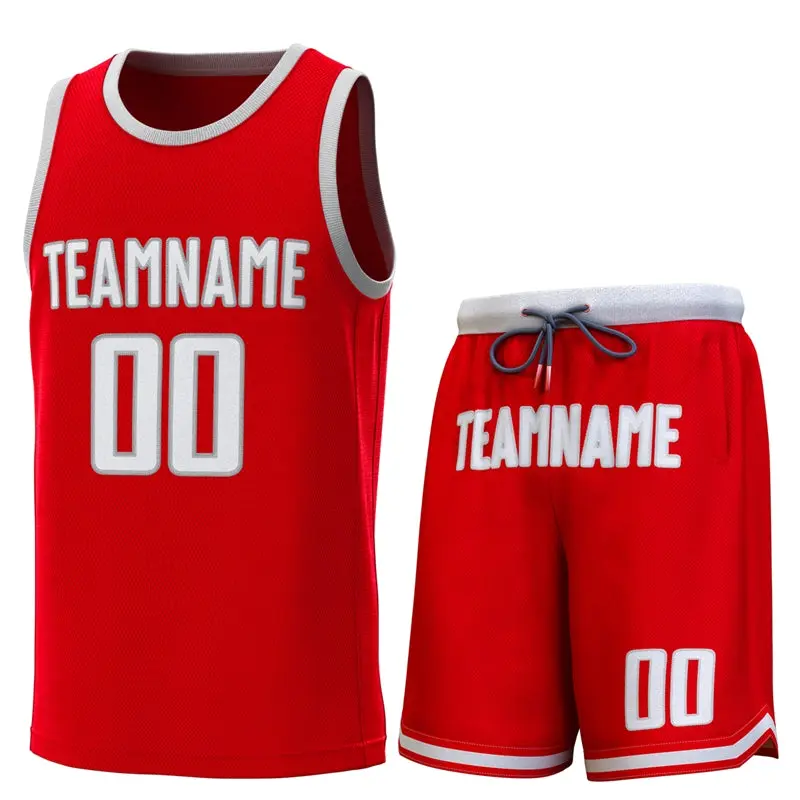 Classic Sets Basketball Jersey Red Gray