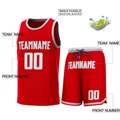 Classic Sets Basketball Jersey Red Gray 2