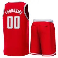 Classic Sets Basketball Jersey Red Gray 3