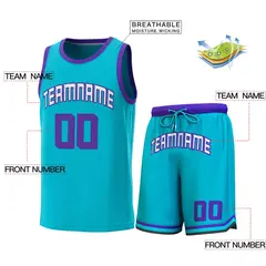 Classic Sets Basketball Jersey Teal Purple 2
