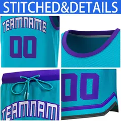 Classic Sets Basketball Jersey Teal Purple 6