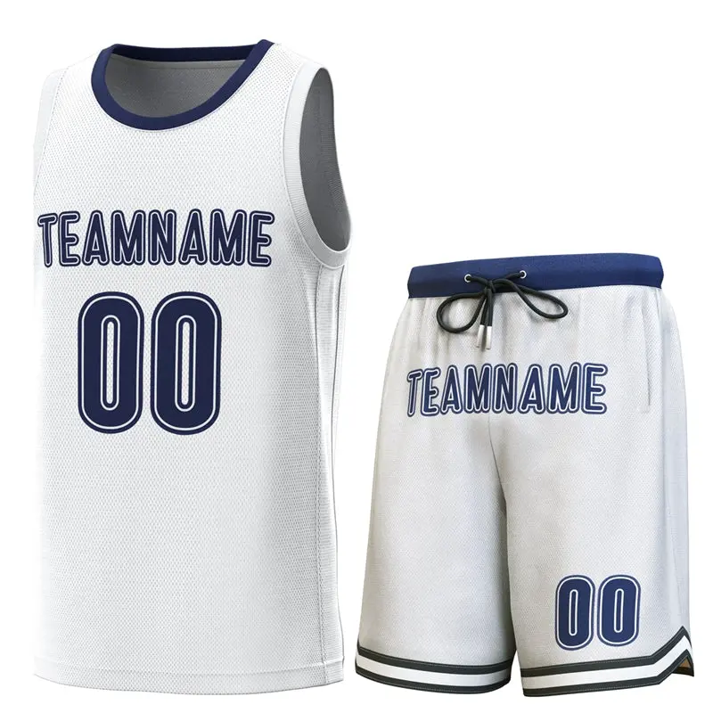 Classic Sets Basketball Jersey White Navy Lt Blue