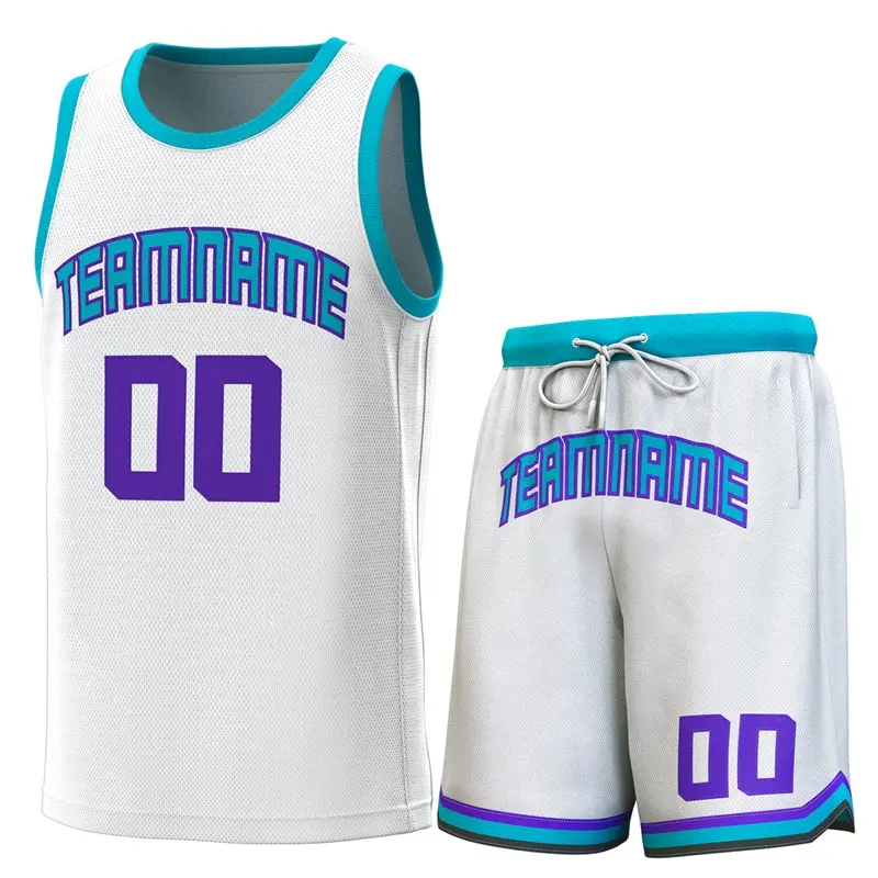 Classic Sets Basketball Jersey White Teal