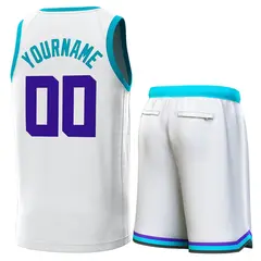 Classic Sets Basketball Jersey White Teal 3
