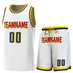 Classic Sets Basketball Jersey White Yellow-Navy 1