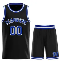Classic Sets Curved Black Royal White Basketball Jersey