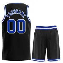 Classic Sets Curved Black Royal White Basketball Jersey 2