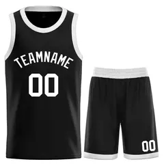Classic Sets Curved Black White Basketball Jersey
