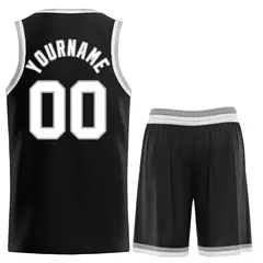 Classic Sets Curved Black White Gray Basketball Jersey 2