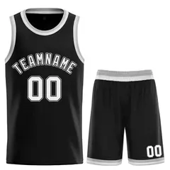 Classic Sets Curved Black White Gray Basketball Jersey