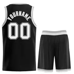 Classic Sets Curved Black White Gray Basketball Jersey 2