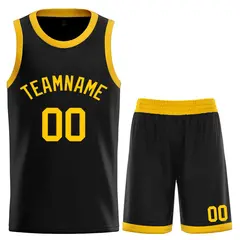 Classic Sets Curved Black Yellow Basketball Jersey