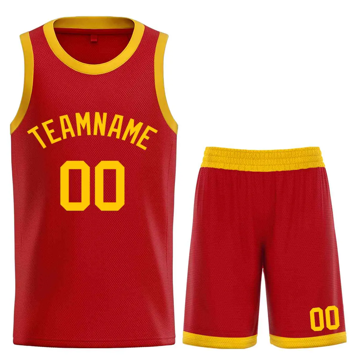 Classic Sets Curved Red Orange Basketball Jersey