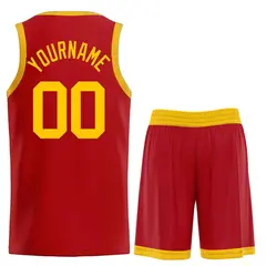 Classic Sets Curved Red Orange Basketball Jersey 2