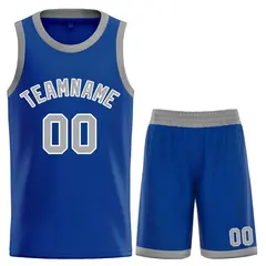 Classic Sets Curved Royal Gray White Basketball Jersey