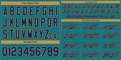 Classic Style Aqua Navy-Old Gold Baseball Jersey 3