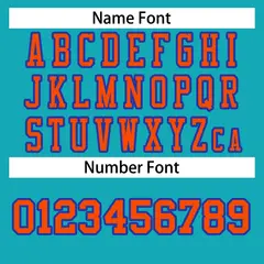 Classic Style Aqua Orange-Royal Authentic Football Jersey 4