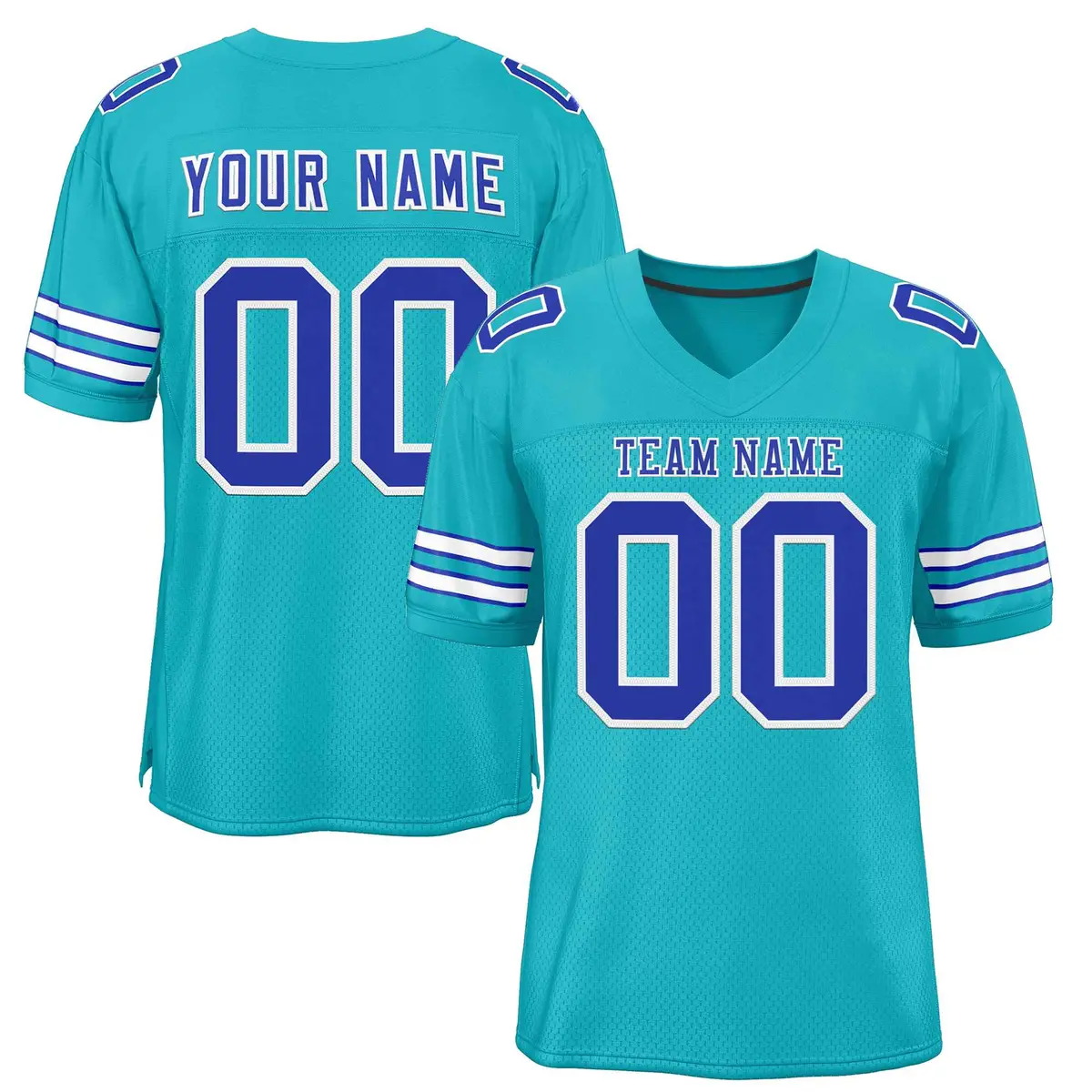 Classic Style Aqua Royal-White Authentic Football Jersey