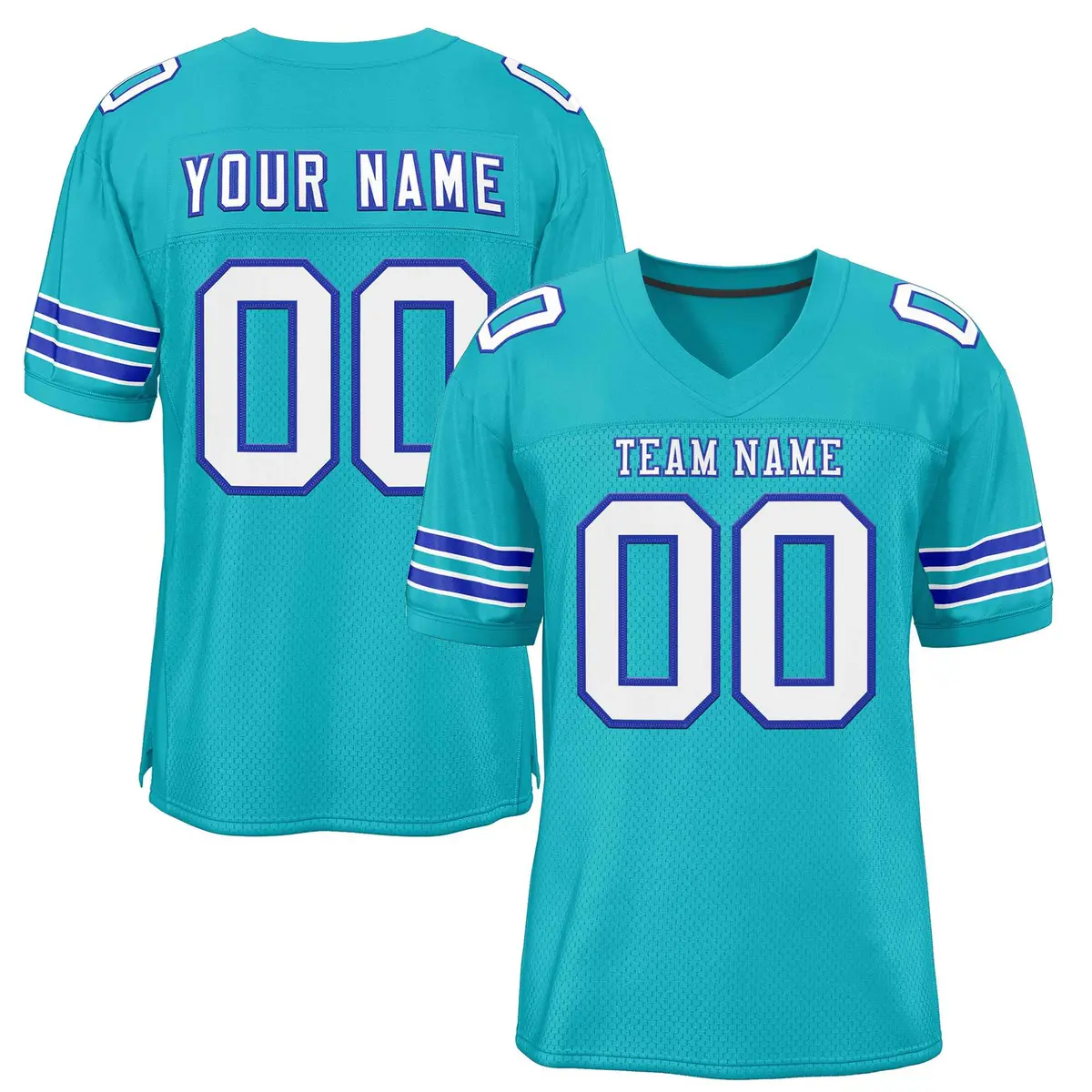 Classic Style Aqua Royal-White Authentic Football Jersey