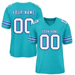Classic Style Aqua Royal-White Authentic Football Jersey 1
