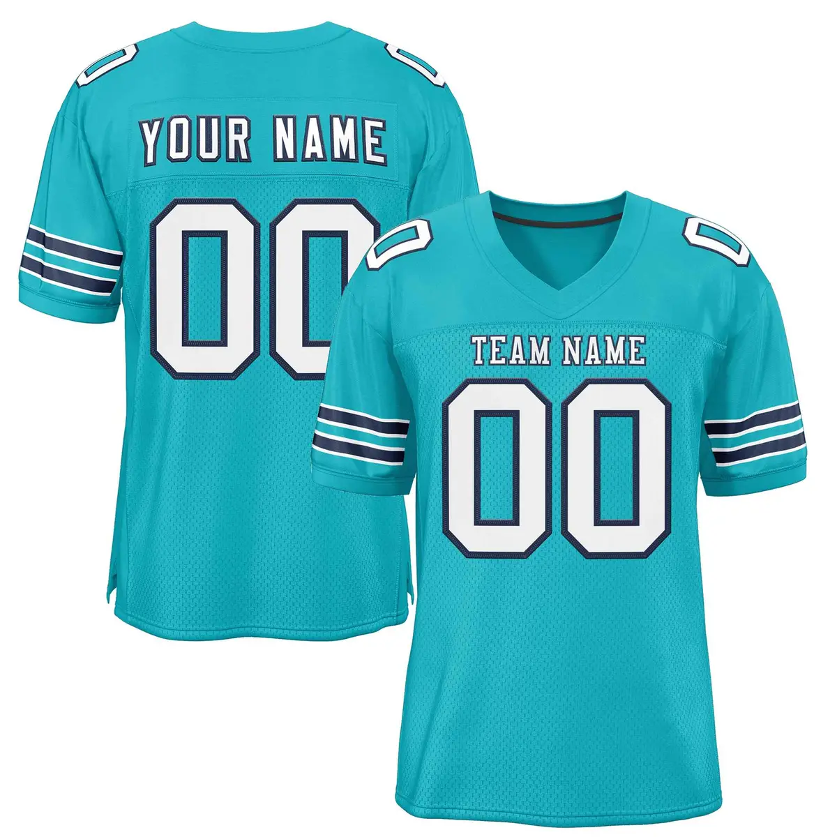 Classic Style Aqua White-Navy Authentic Football Jersey