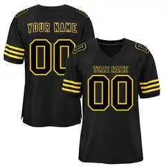 Classic Style Black Black-Gold Authentic Football Jersey