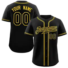 Classic Style Black Gold Baseball Jersey