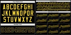 Classic Style Black Gold Baseball Jersey 3