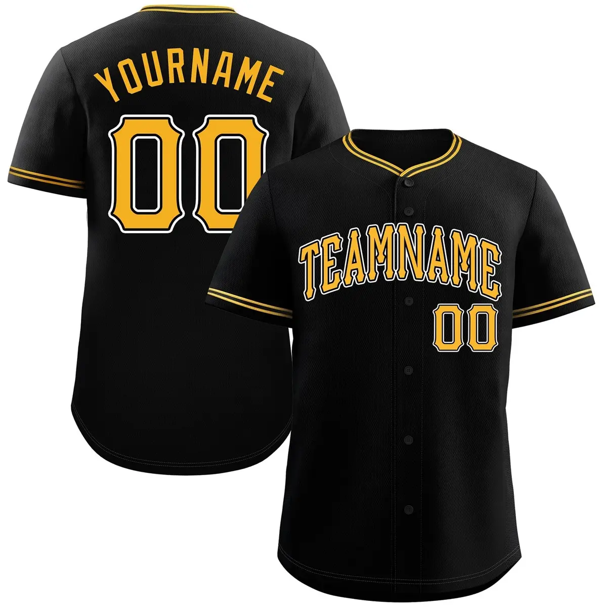 Classic Style Black Gold-White Baseball Jersey