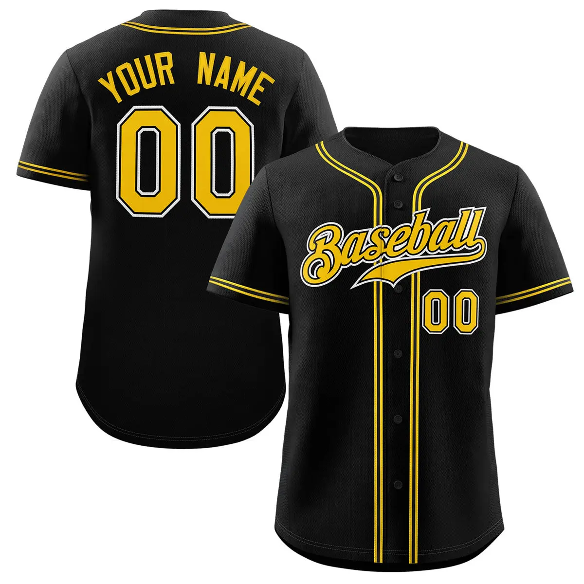 Classic Style Black Gold-White Baseball Jersey