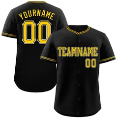 Classic Style Black Gold-White Baseball Jersey 1