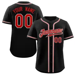Classic Style Black Red-Gray Baseball Jersey