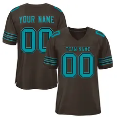 Classic Style Brown Aqua-Black Authentic Football Jersey 1